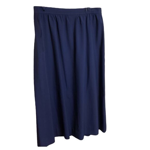 Vintage The Villager 2 Piece Suit Skirt Blazer Jacket Women SZ 14 Navy Blue Wool - Picture 5 of 16